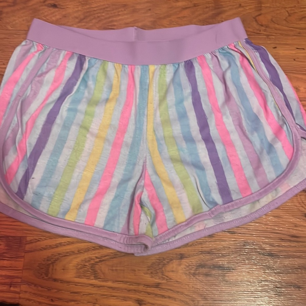 Kids rainbow striped shorts